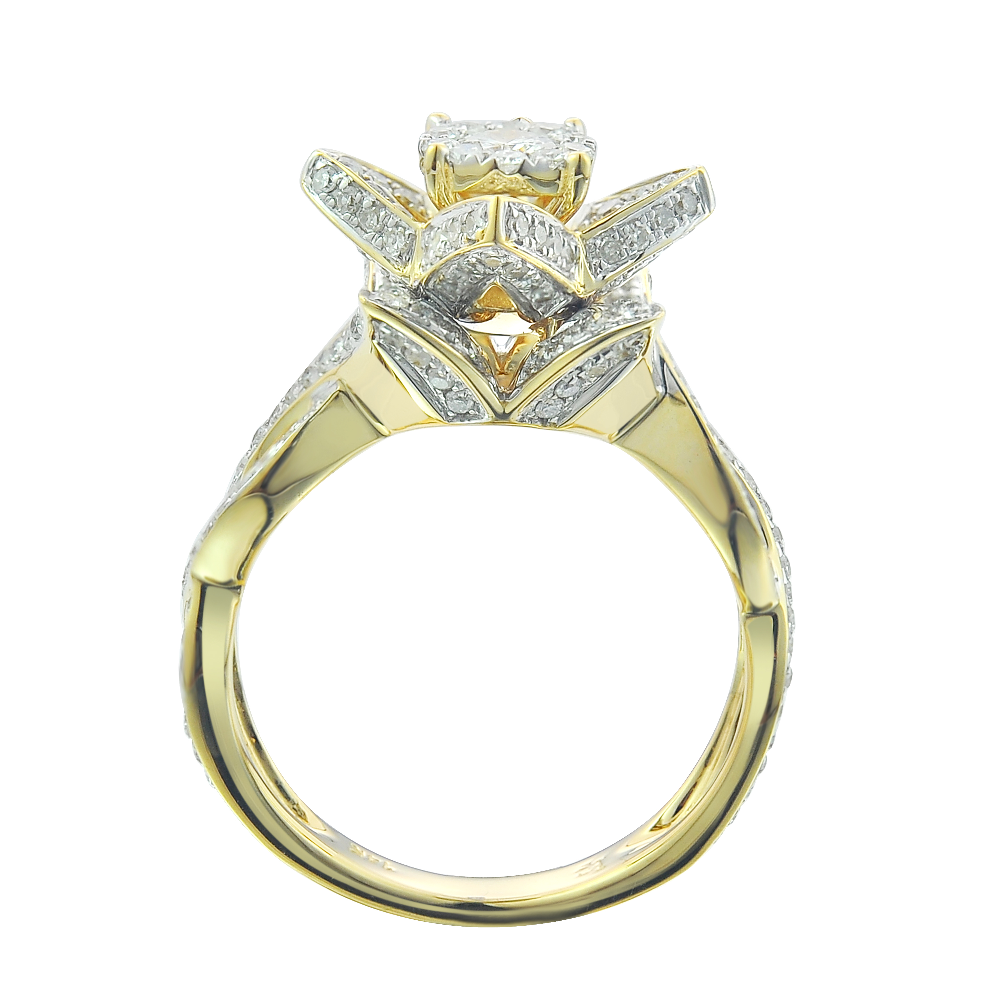 Diamond Engagement Mounting Ring  1.08 ct. 14K Yellow Gold